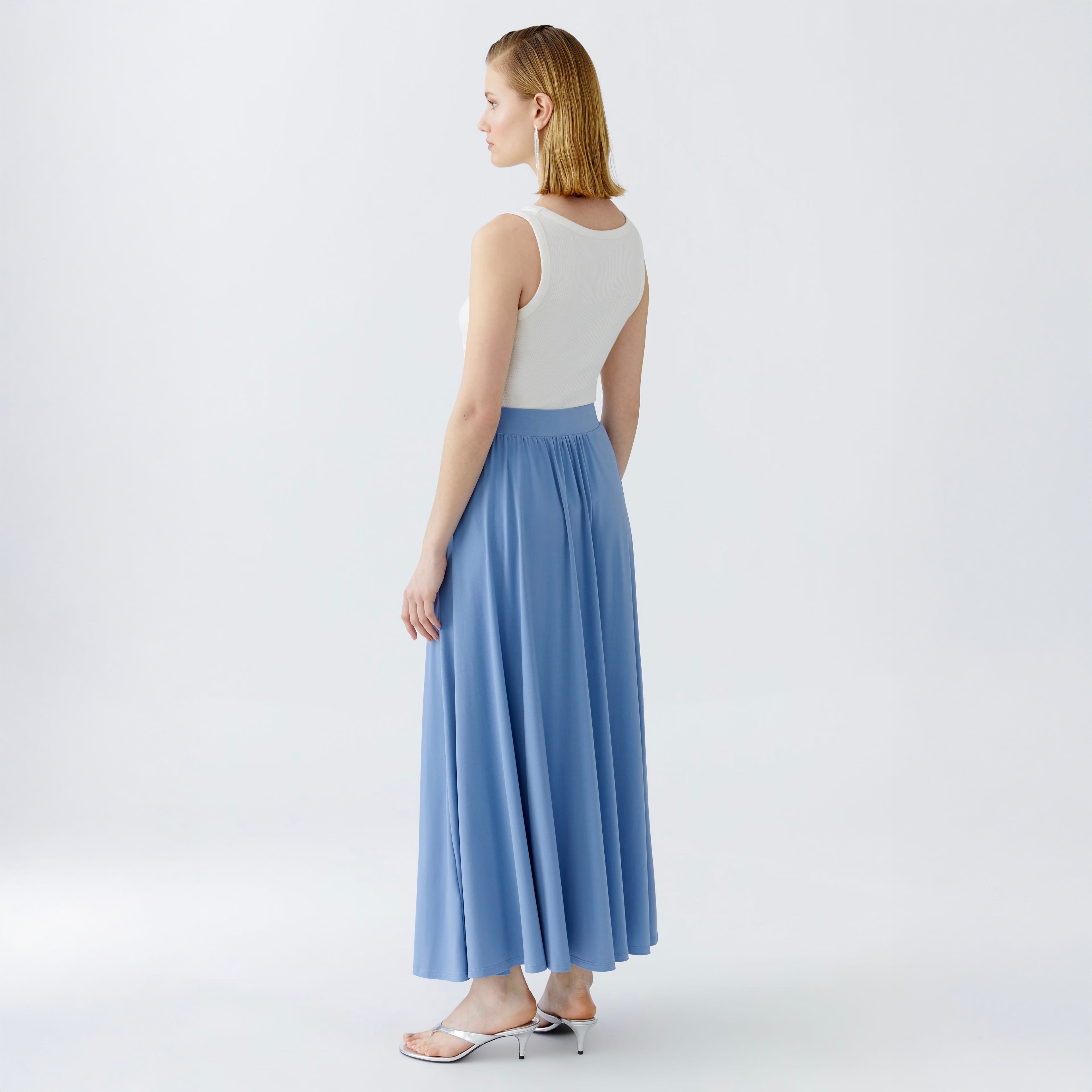 Jersey Maxi Skirt - Ocean Blue