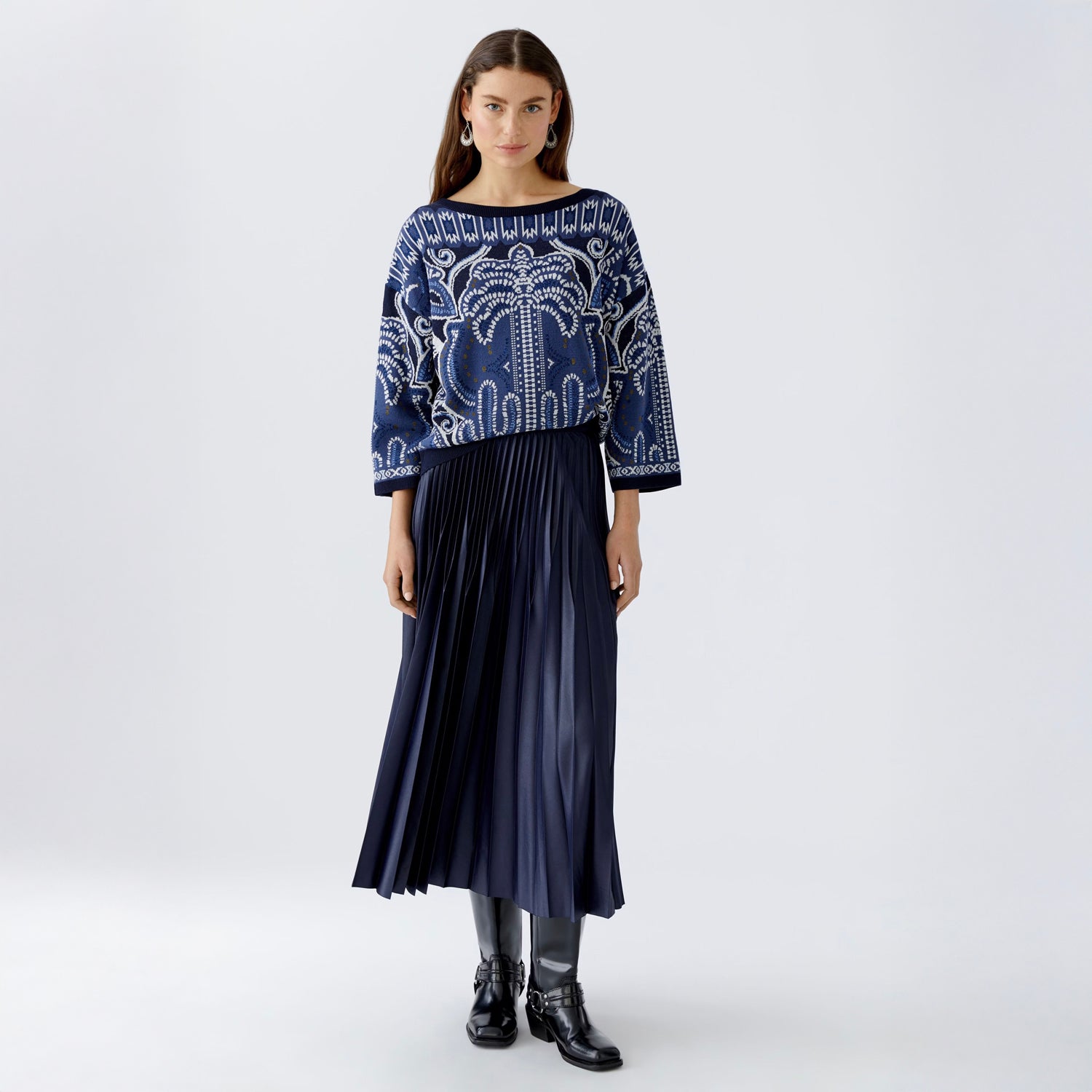 Pleated Skirt - Navy