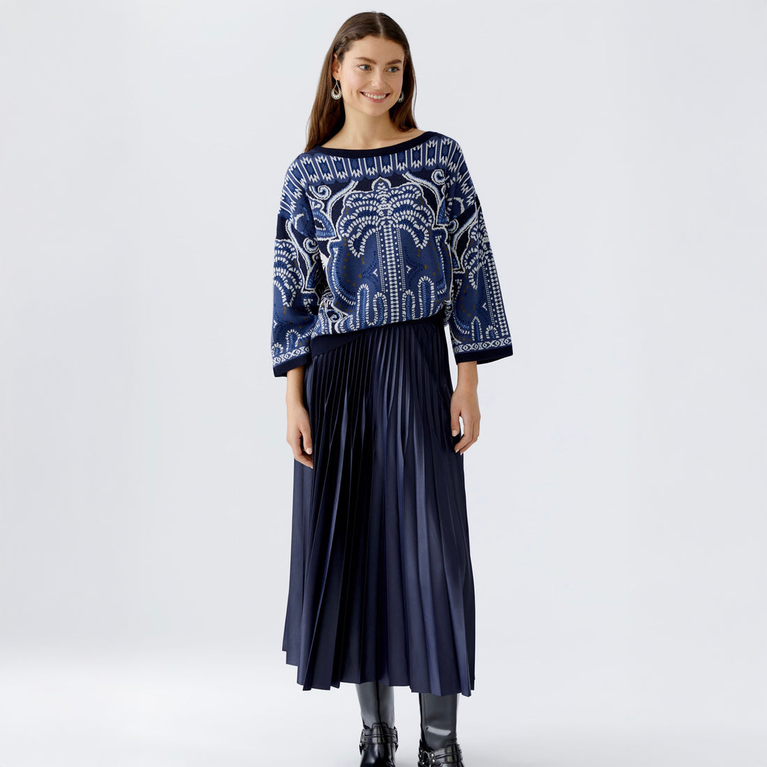 Pleated Skirt - Navy