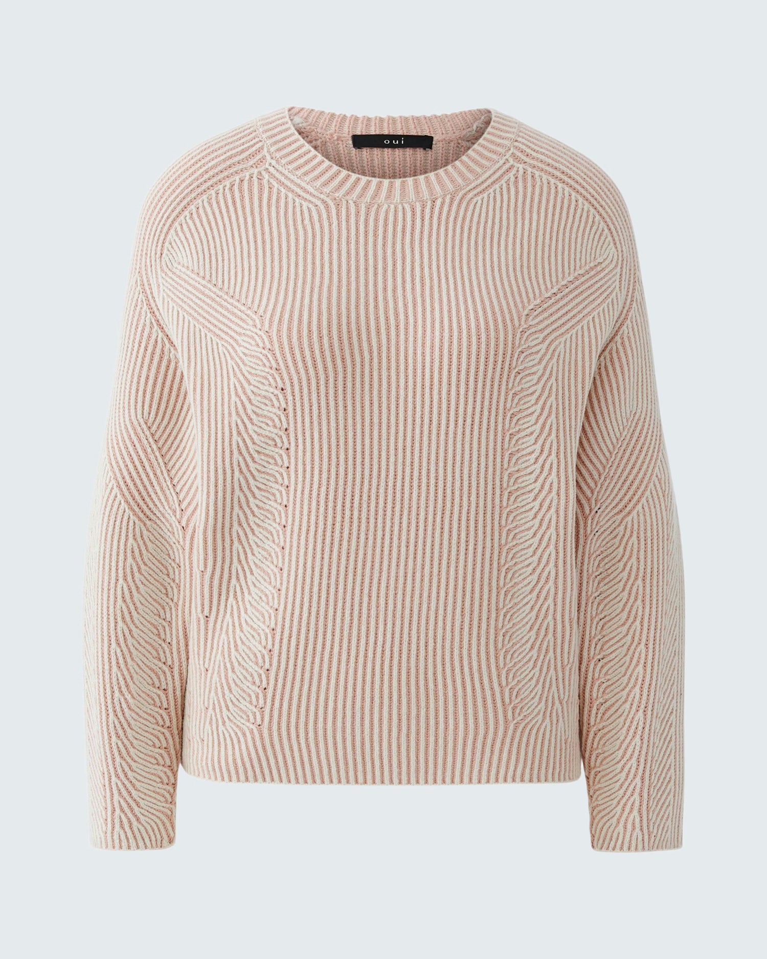 Round Neck Jumper - White Red