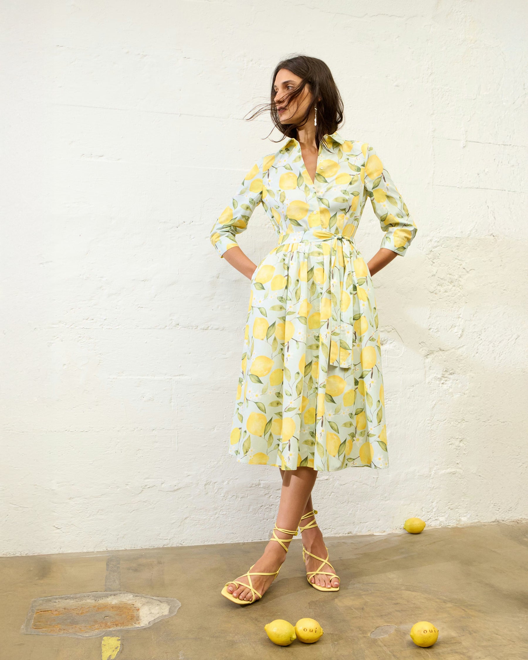 Lemon Shirt Dress - Lemon Khaki