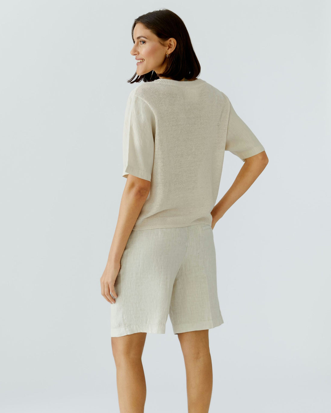 Knitted Pocket T Shirt - Biscuit