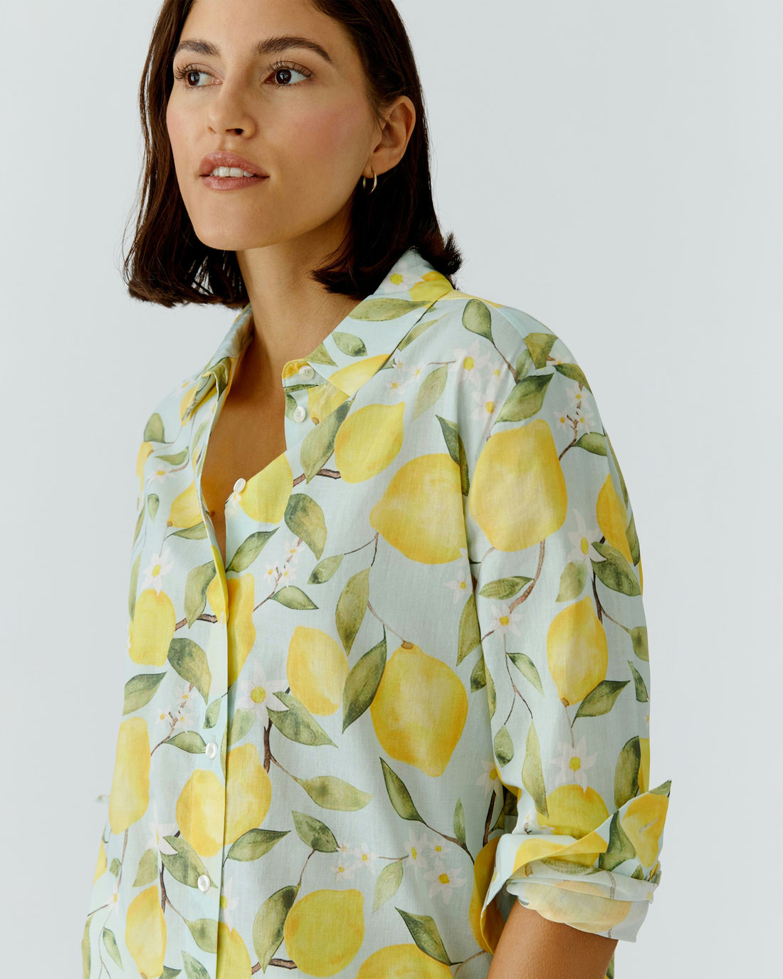 Lemon Print Shirt - Lemon Khaki