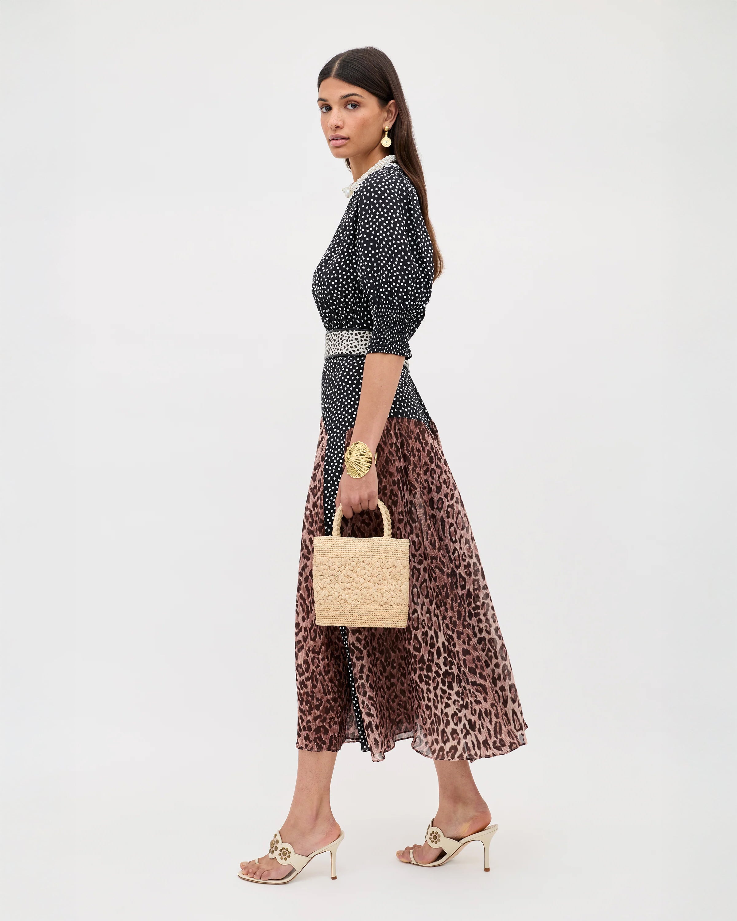 Meg Dress - Leopard Polka Dot