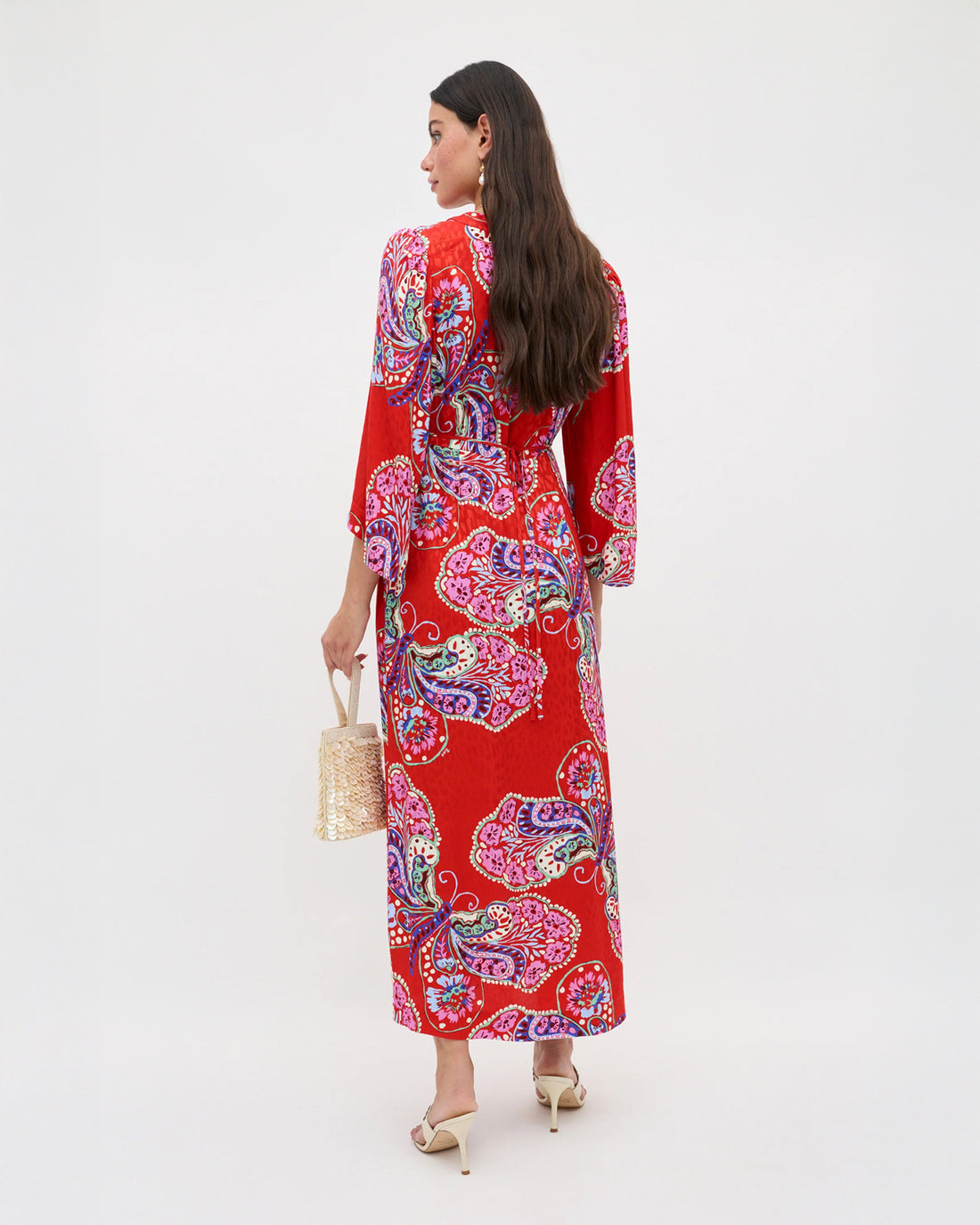 Dahlia Dress - Butterfly Bloom Jacquard Red