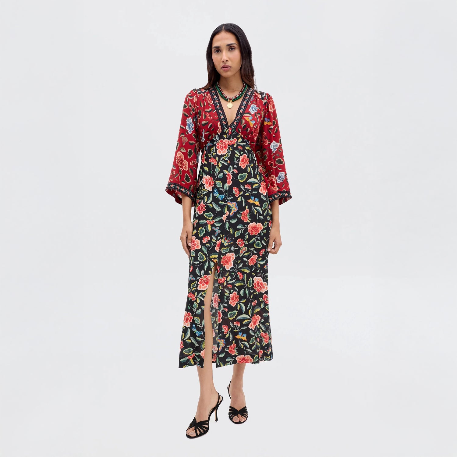 Dahlia Dress - Butterfly Mix Black