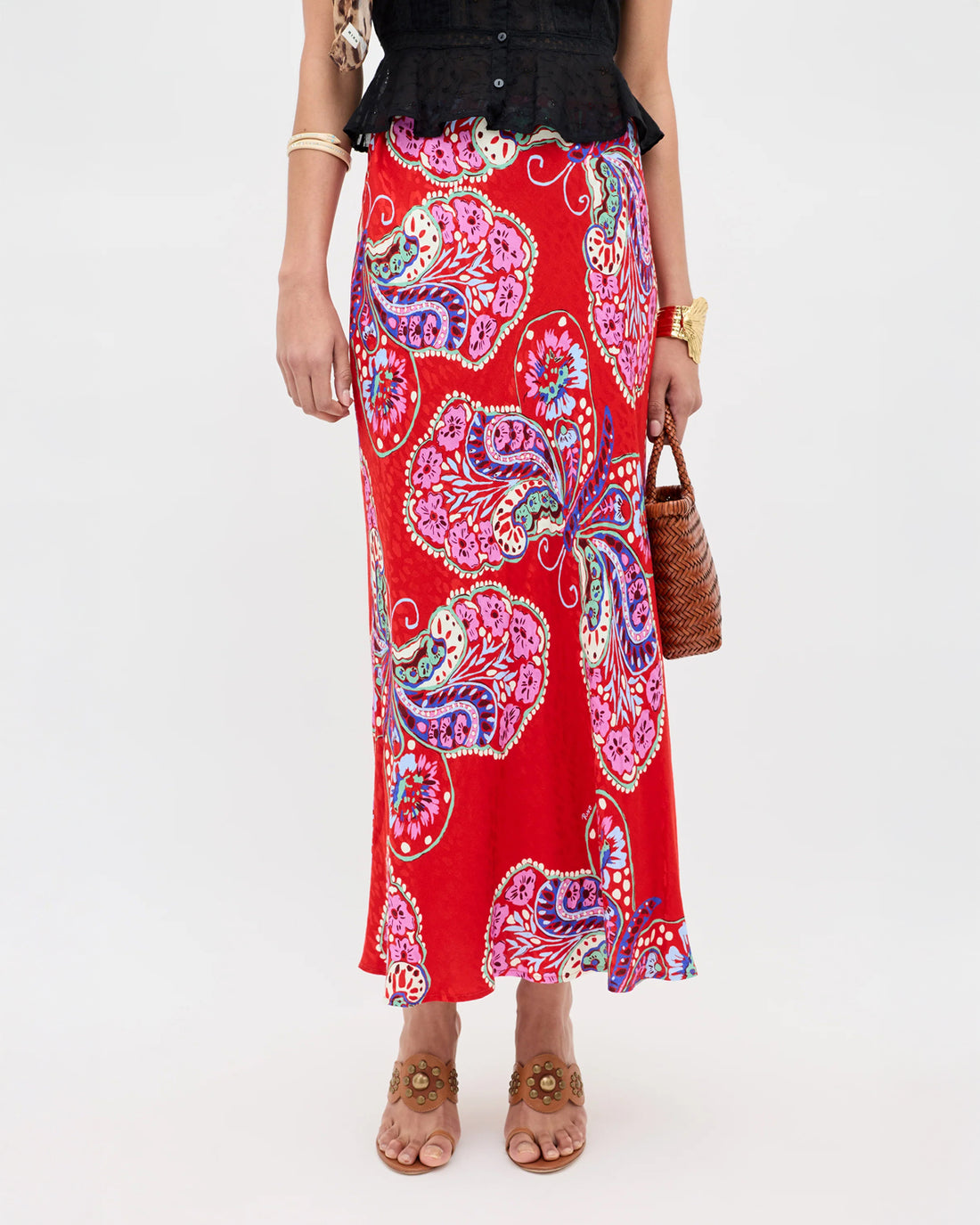 Kelly Skirt - Butterfly Bloom Jacquard Red