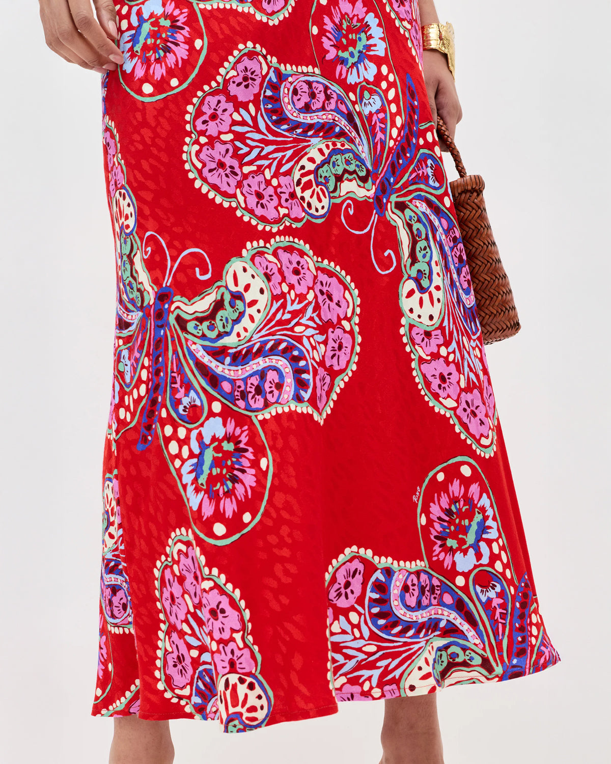 Kelly Skirt - Butterfly Bloom Jacquard Red