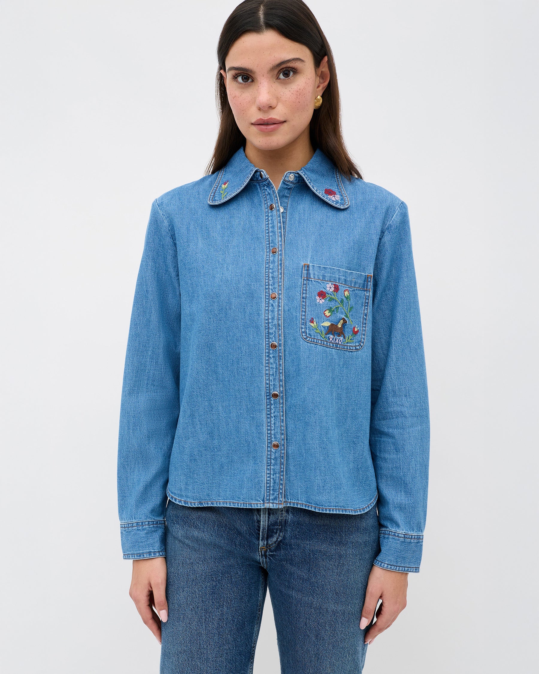 Edaline Top Sadie Embroidery - Light Vintage