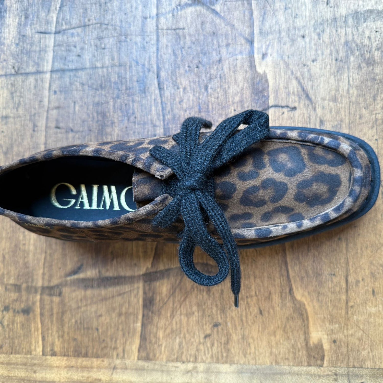 Candia Suede Lace Up Shoe - Animal Print