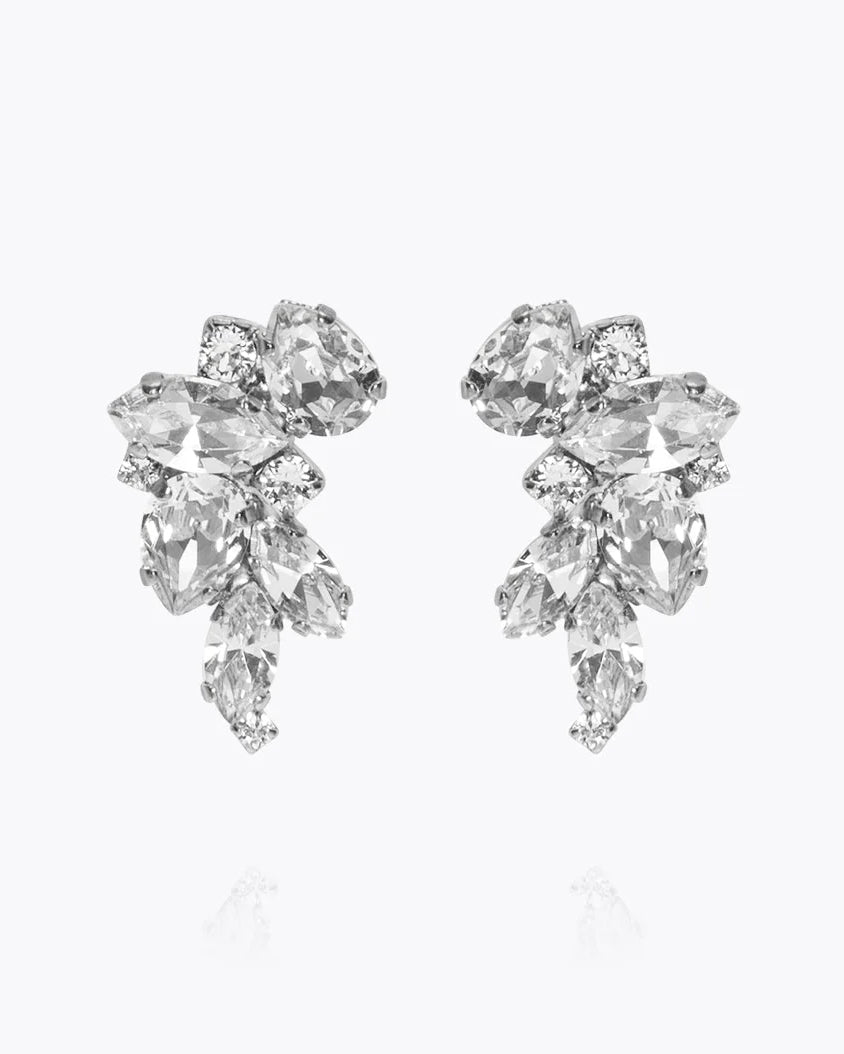 Demi Earrings Rhodium - Crystal