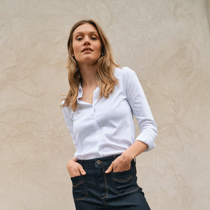 Tina Jersey Shirt - White