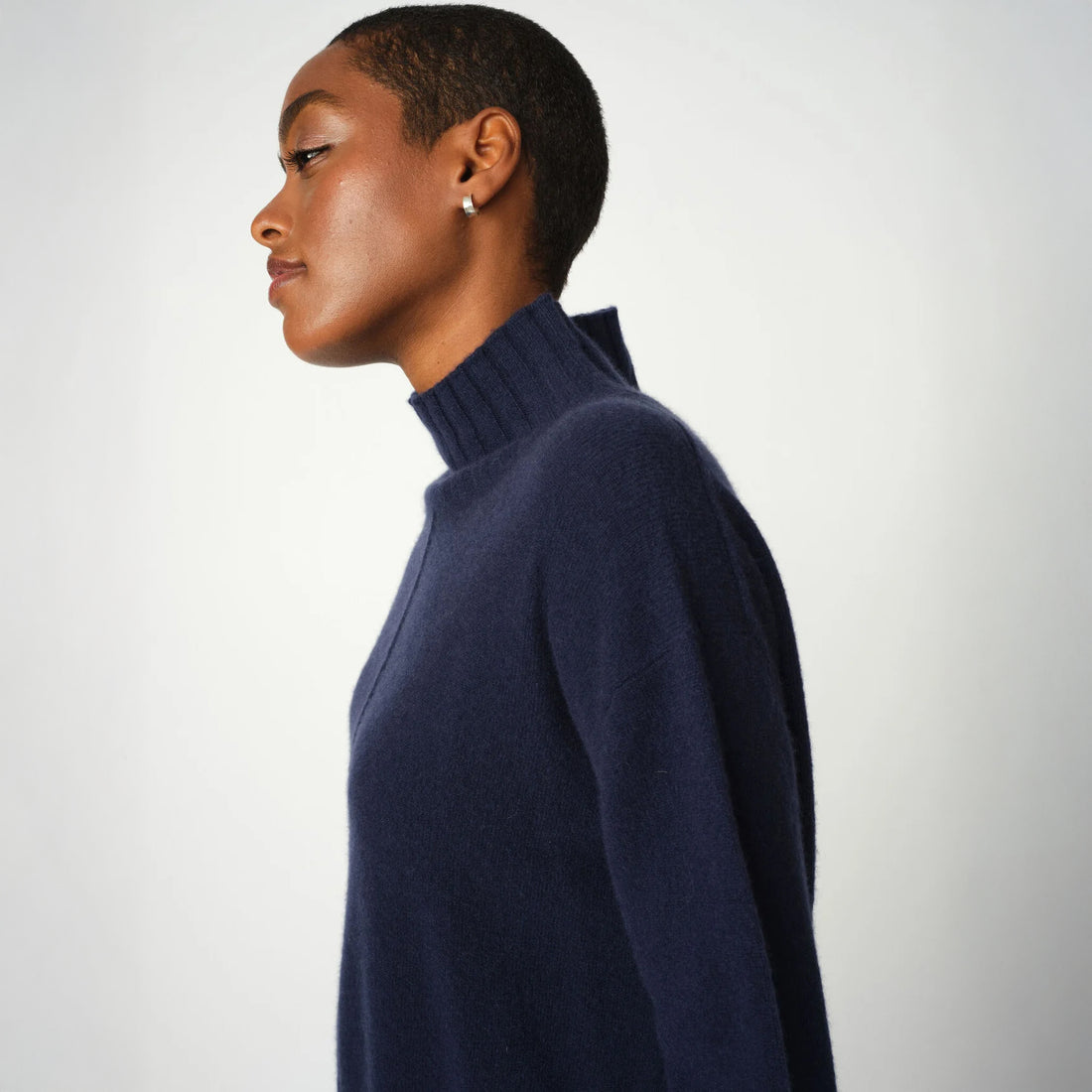 Aima Cashmere Highneck Knit - Maritime Blue