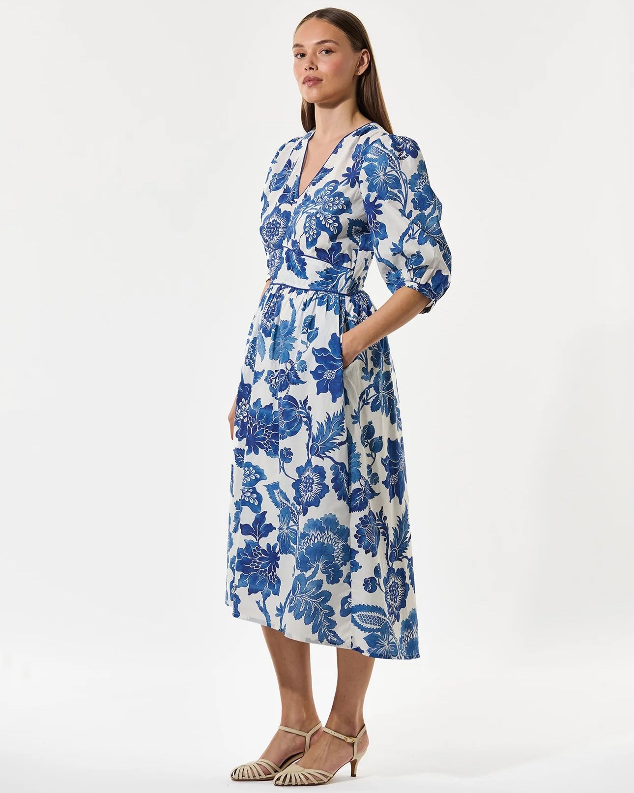 Rosalina Dress With Waistband - Bloom Midnight