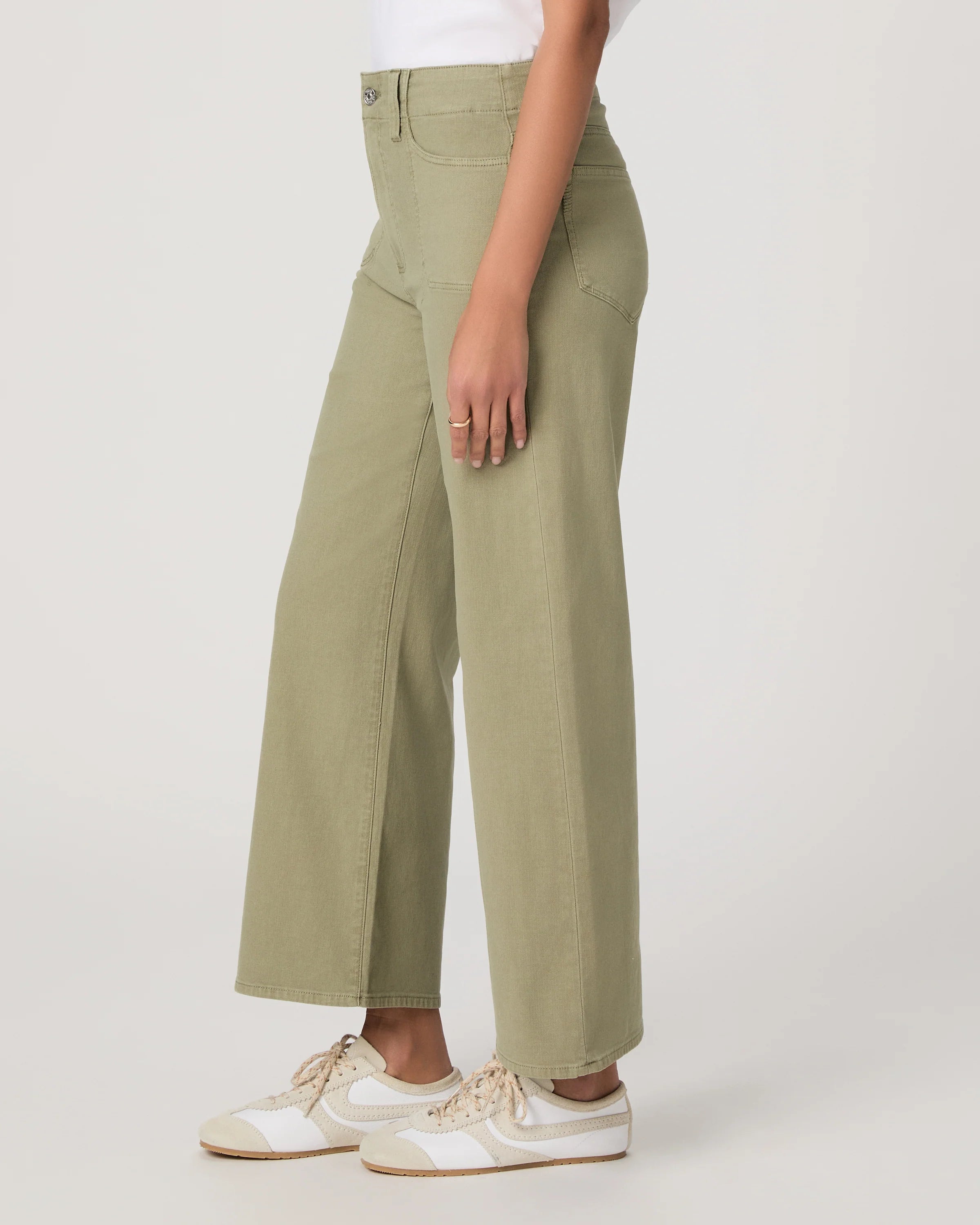 Anessa with Stitch Through Utility Pocket Jean - Vintage Oak Moss