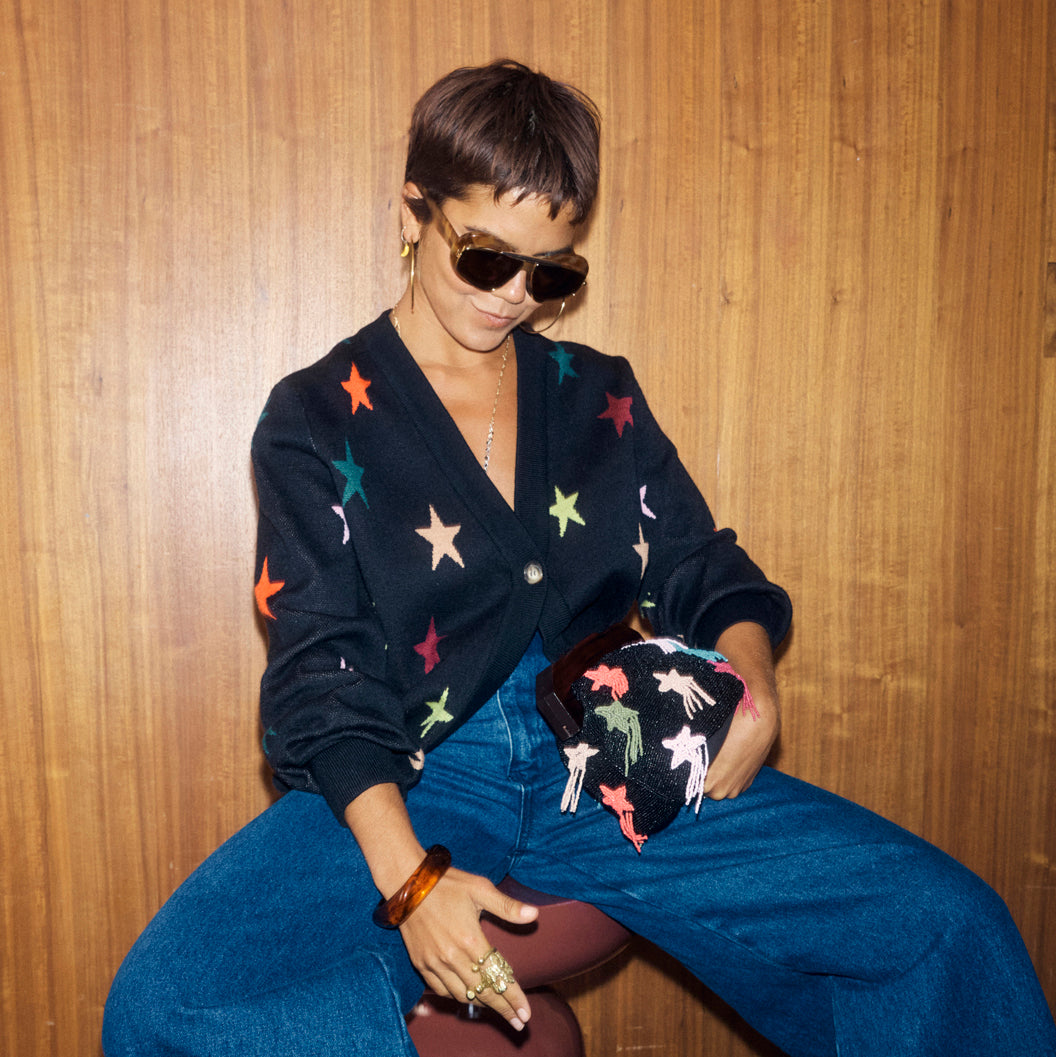 Star Cardigan - Black