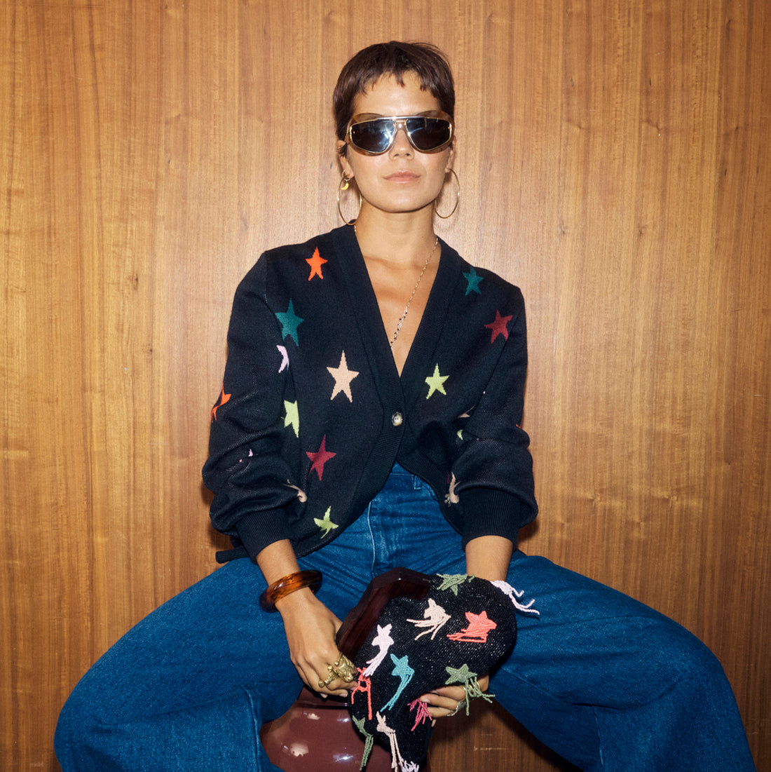 Star Cardigan - Black