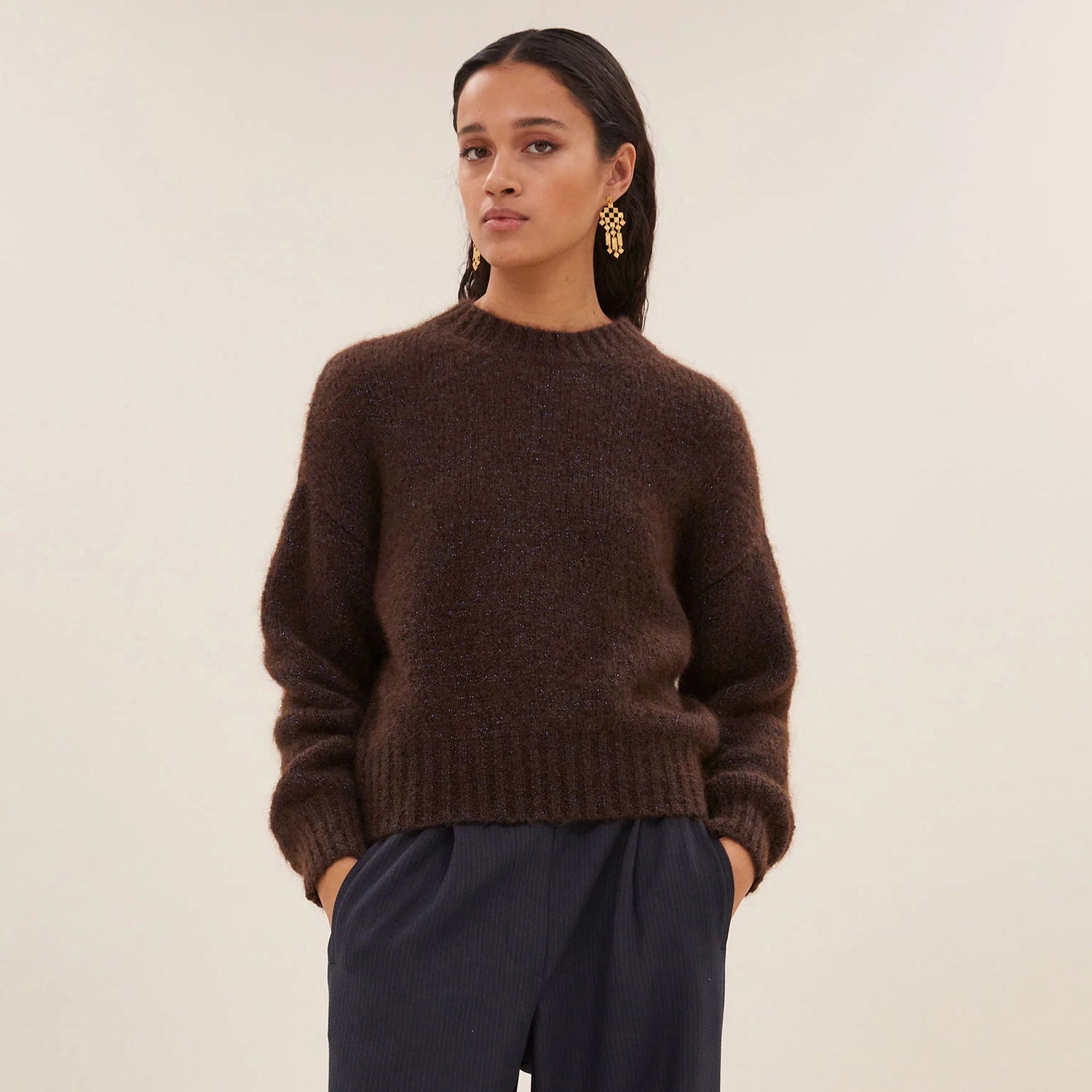 Sonny Sparkle Pullover - Dark Brown