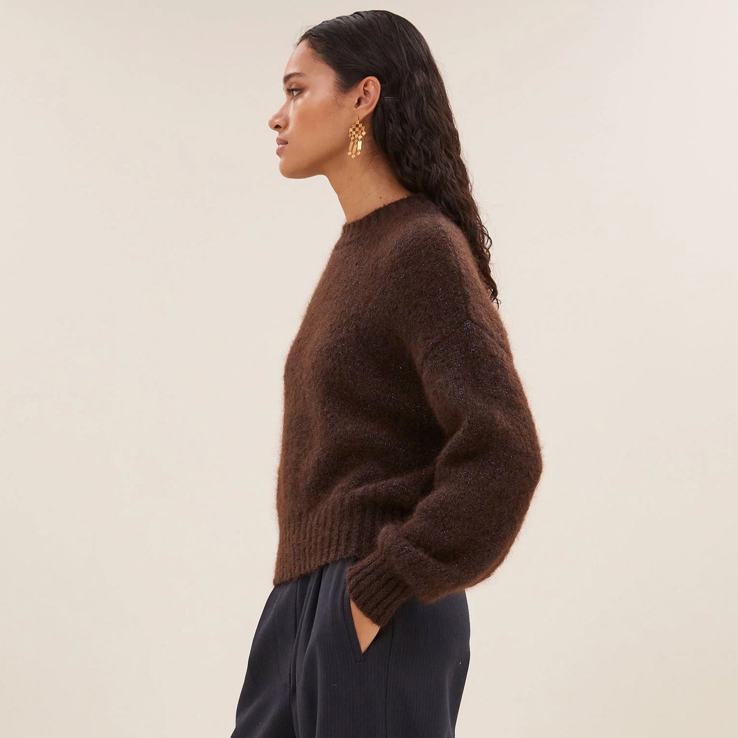 Sonny Sparkle Pullover - Dark Brown