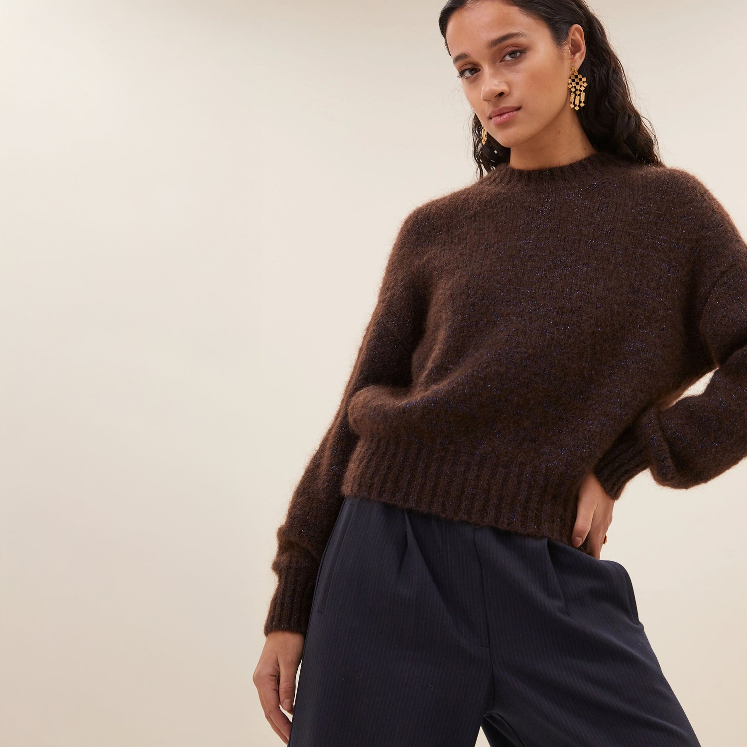 Sonny Sparkle Pullover - Dark Brown