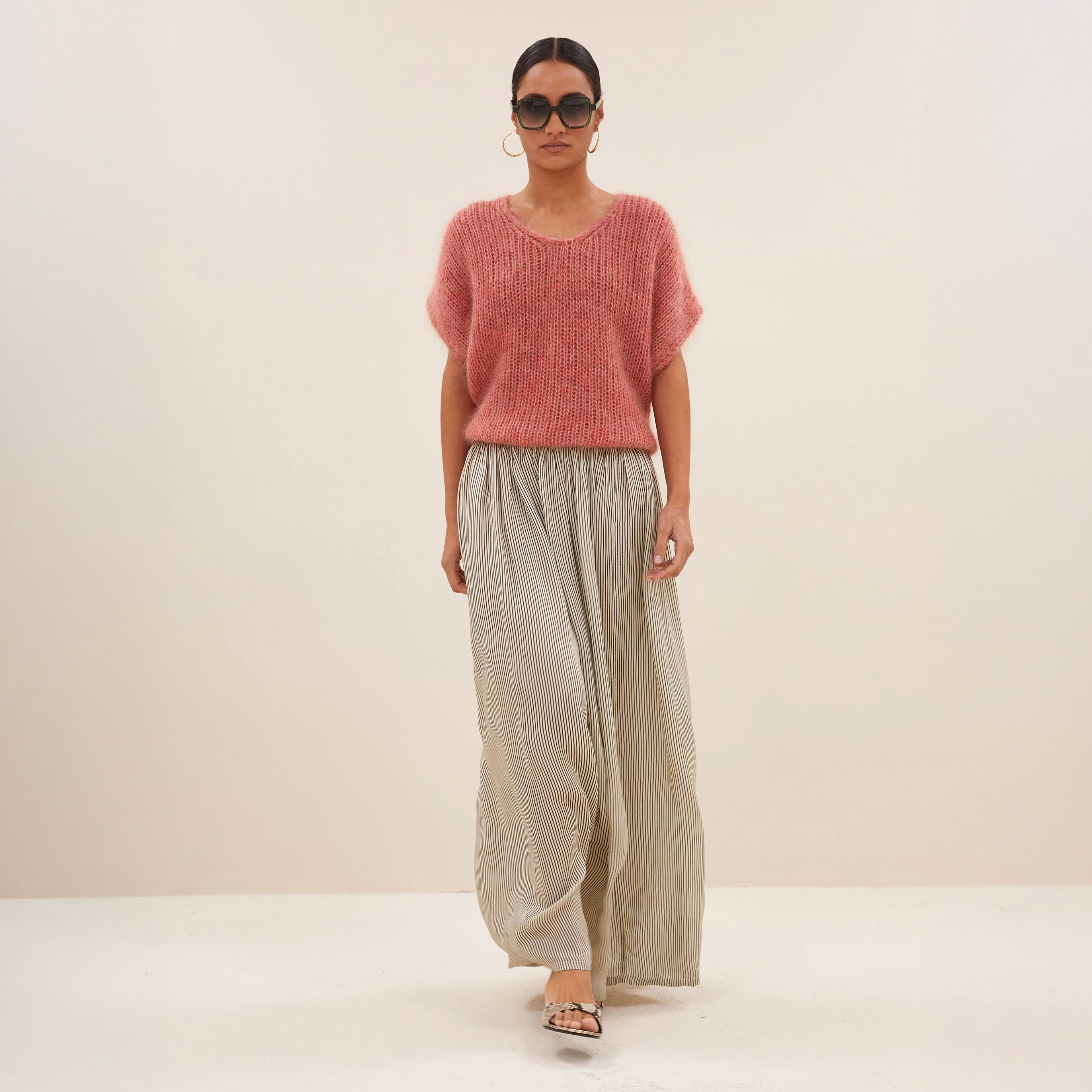 Reva Stripe Skirt - Graphite