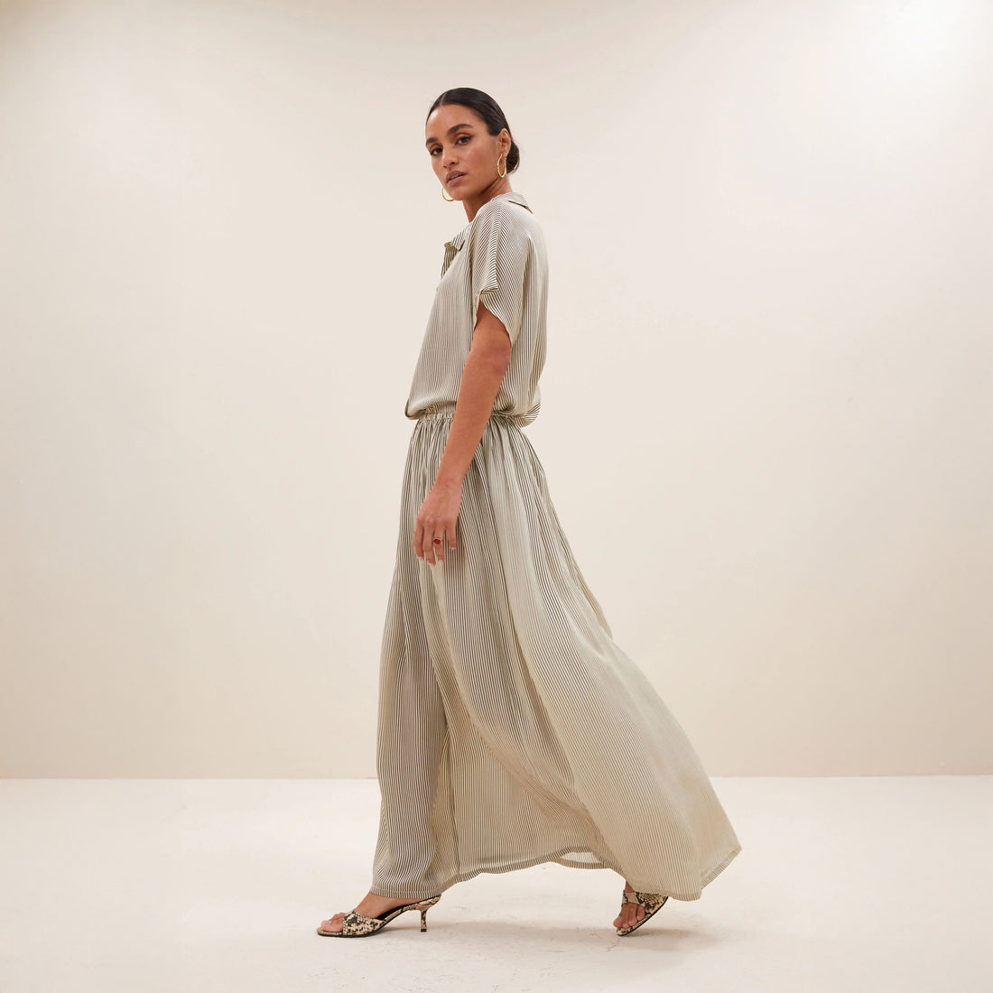 Reva Stripe Skirt - Graphite