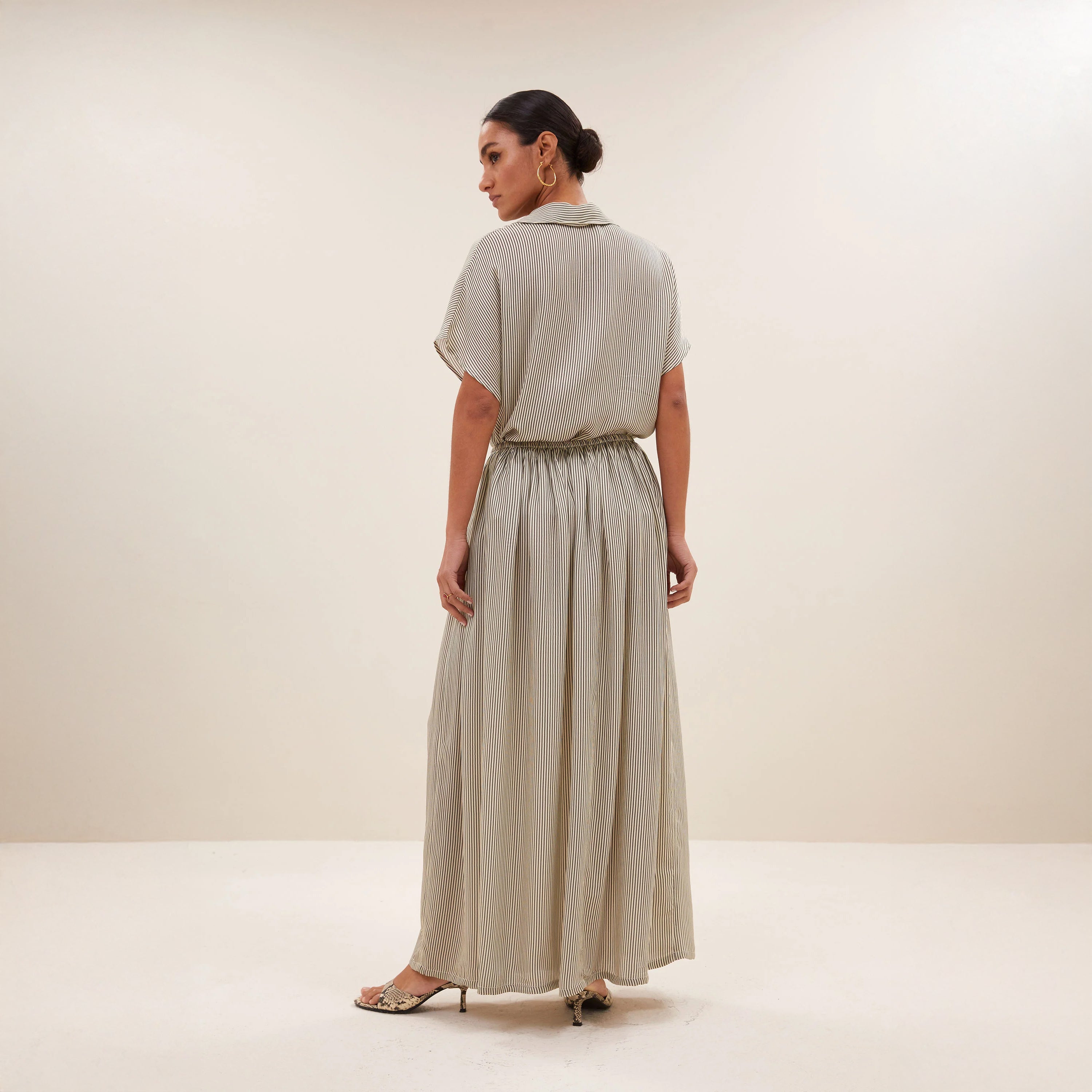 Reva Stripe Skirt - Graphite