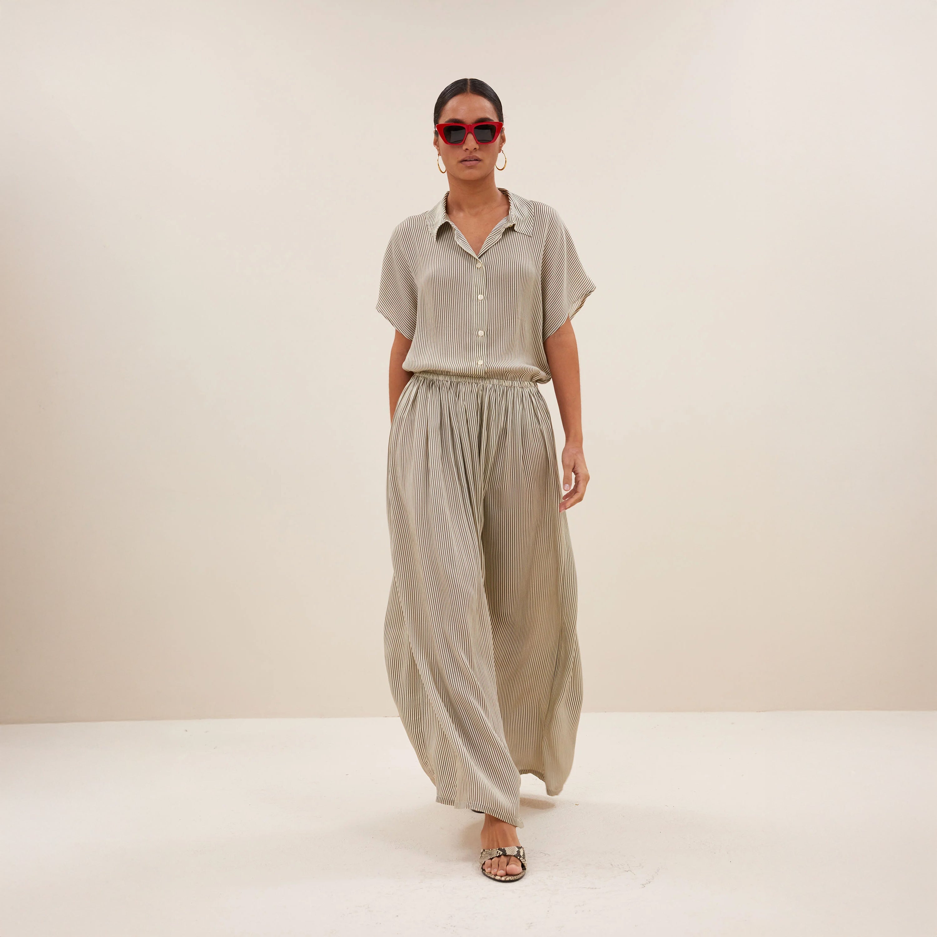 Reva Stripe Skirt - Graphite
