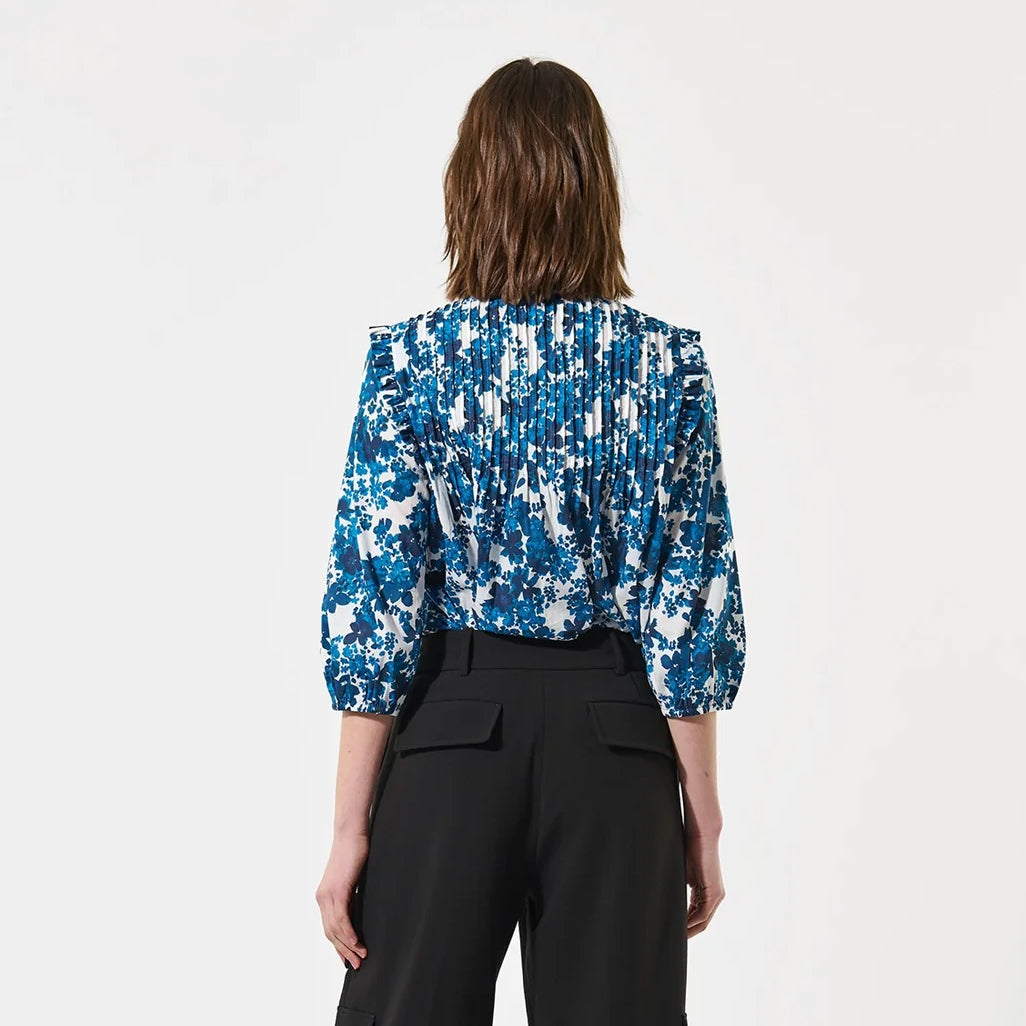 Line Blouse With Ruffles - Floret Space