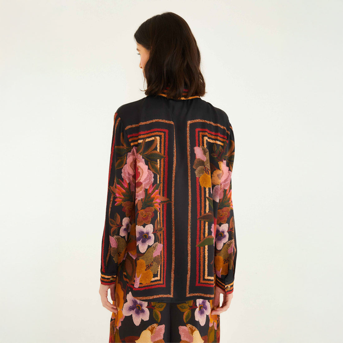 Chenille Flowers Shirt - Chenille Flowers Black