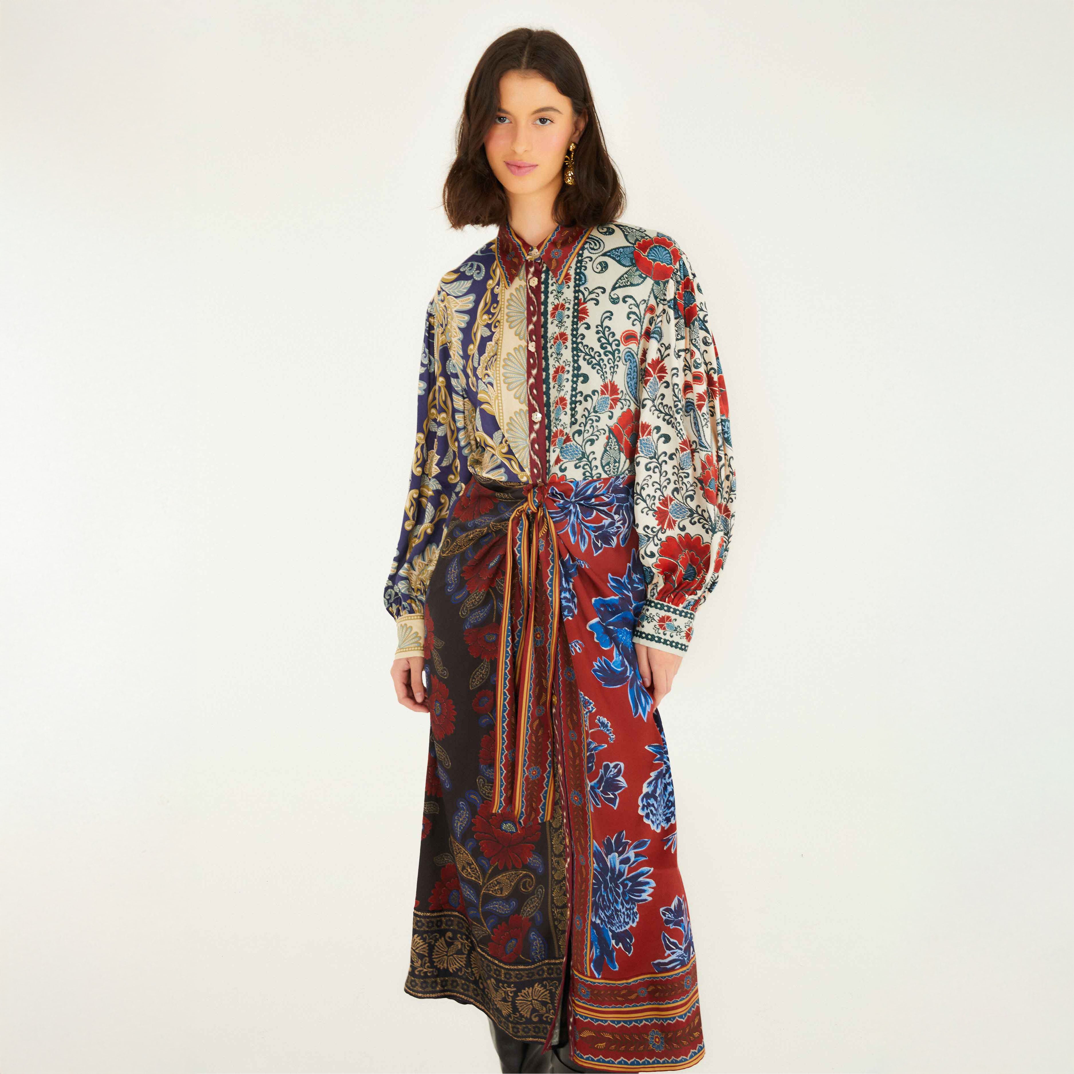 Winter Mix Midi Dress - Navy Winter Mix