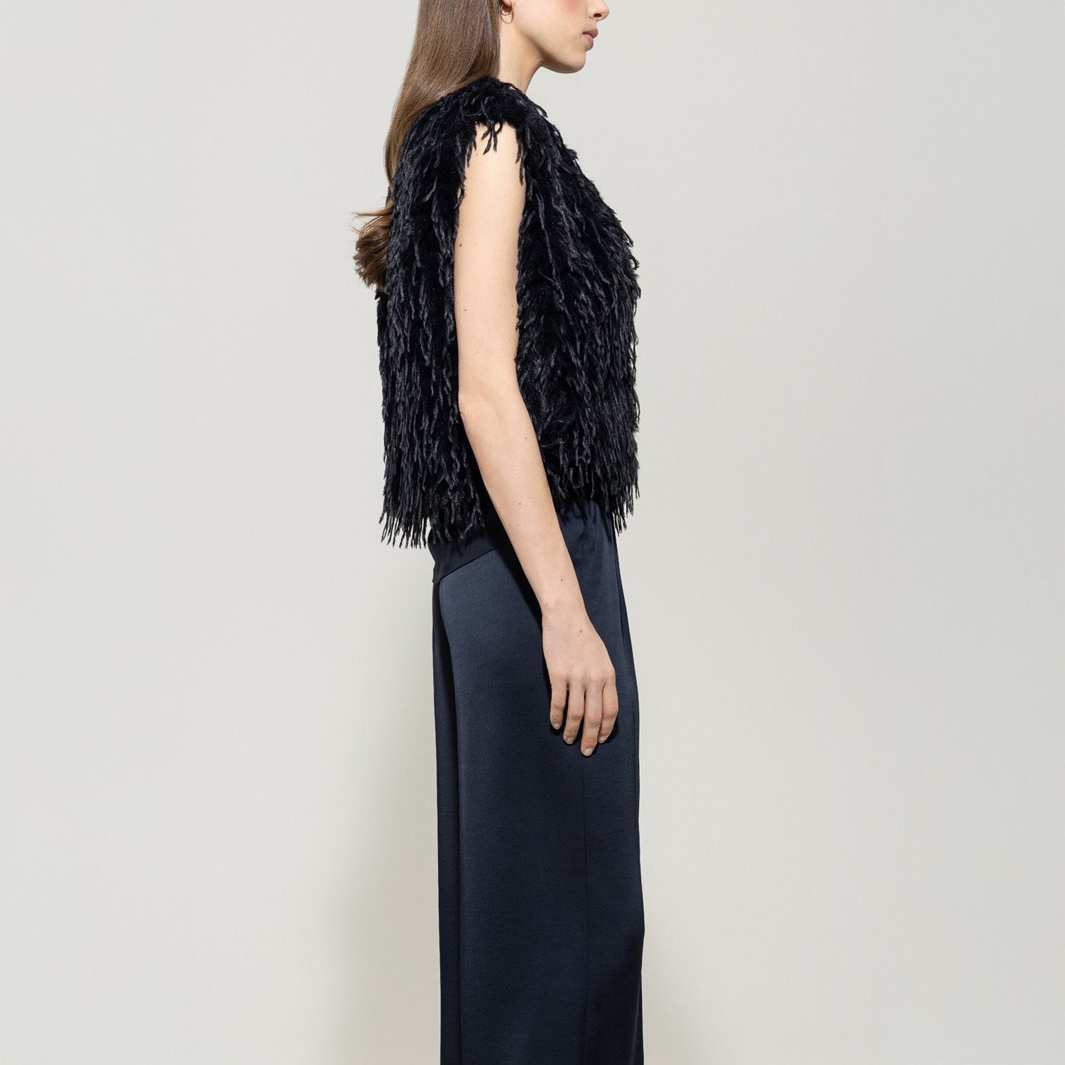 Feather Effect Gilet - Dark Blue