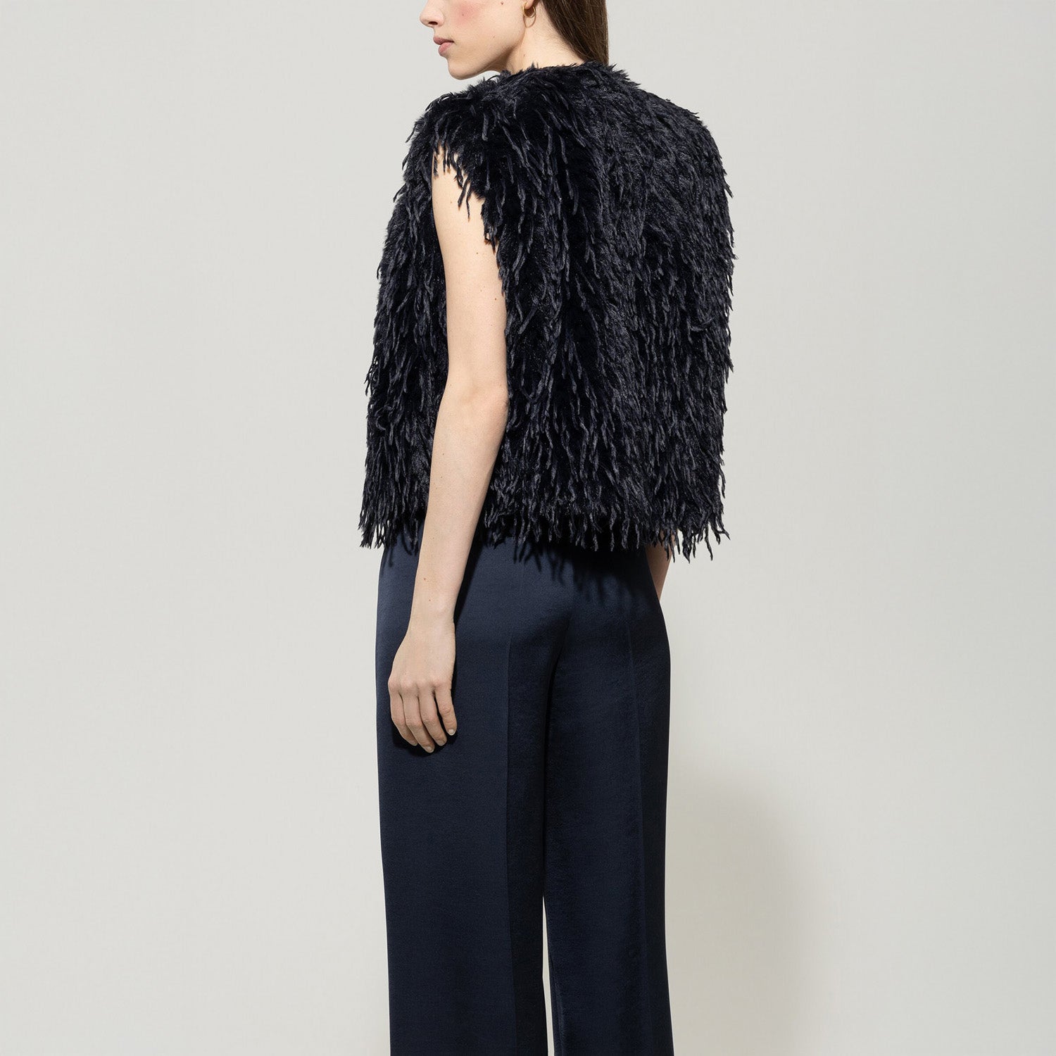 Feather Effect Gilet - Dark Blue
