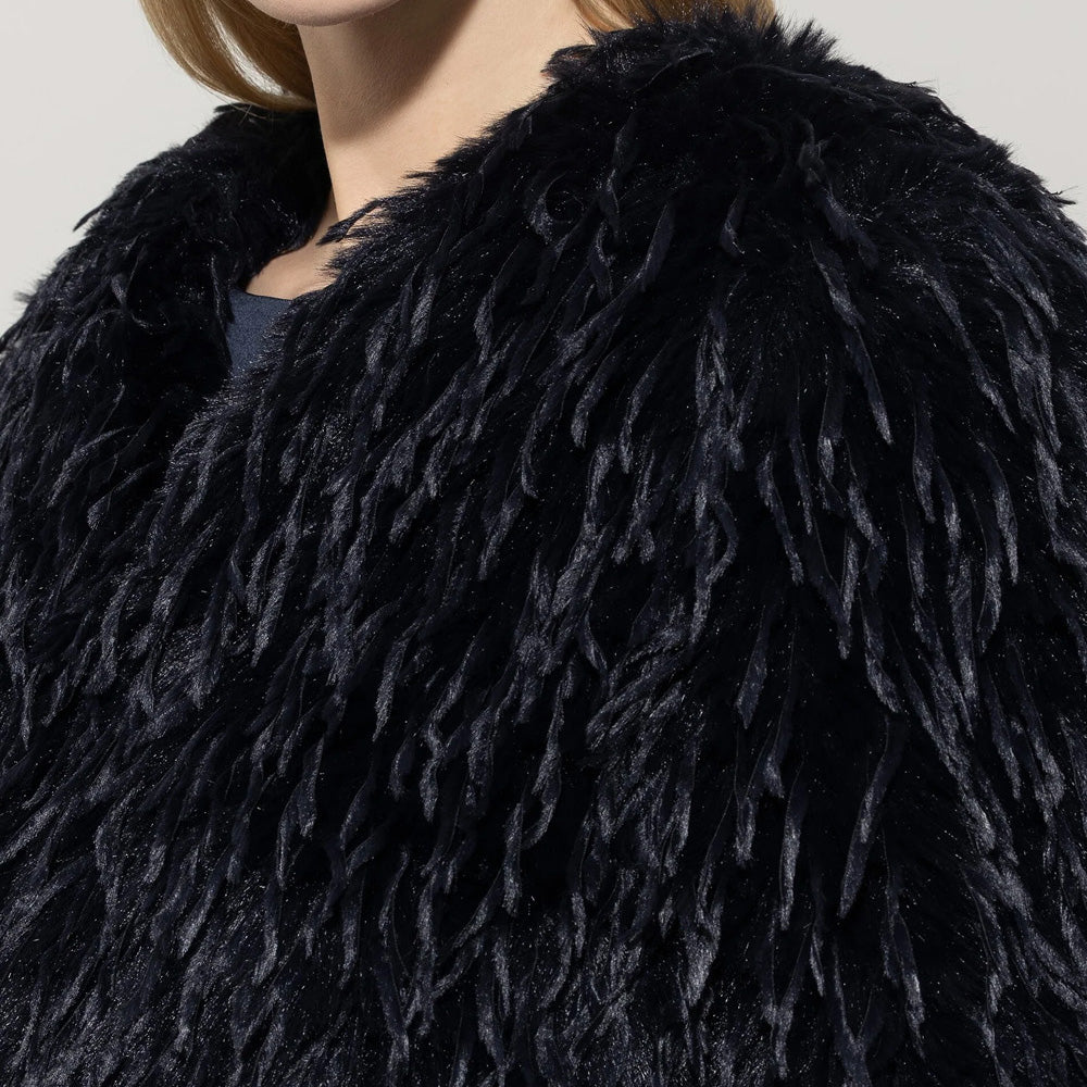 Feather Effect Jacket - Dark Blue