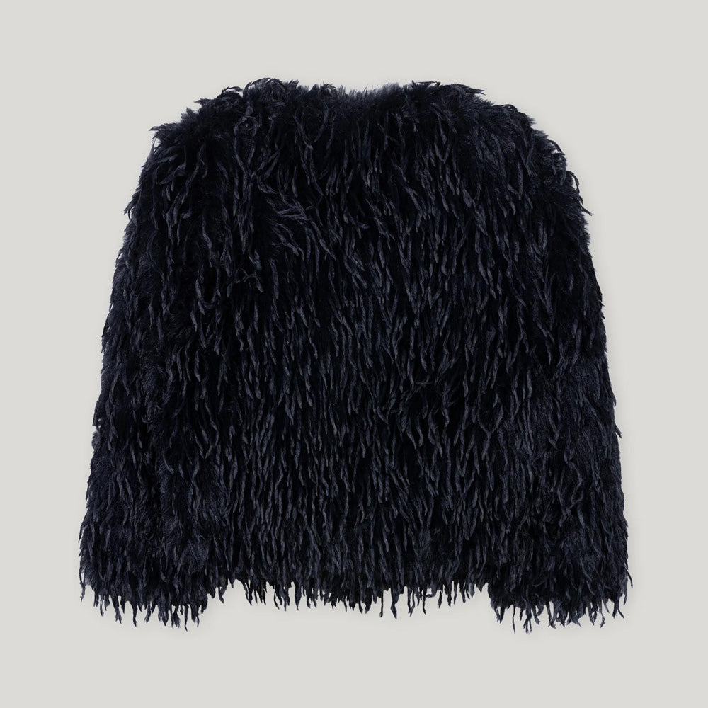 Feather Effect Jacket - Dark Blue