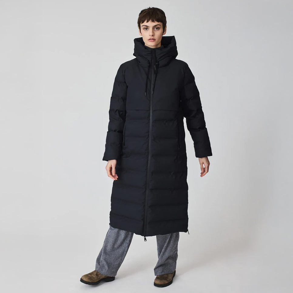 Snestorm Long Side Zip Puffa Coat - Dark Navy
