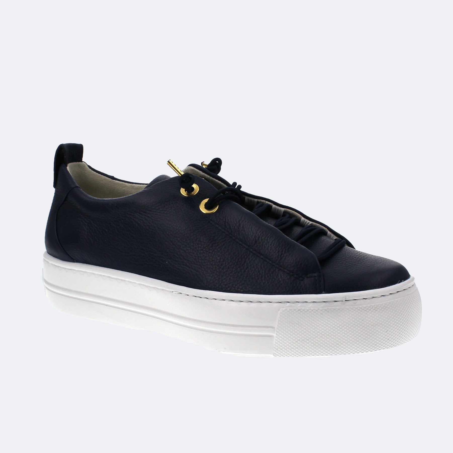 Elastic Lace Trainer - Navy