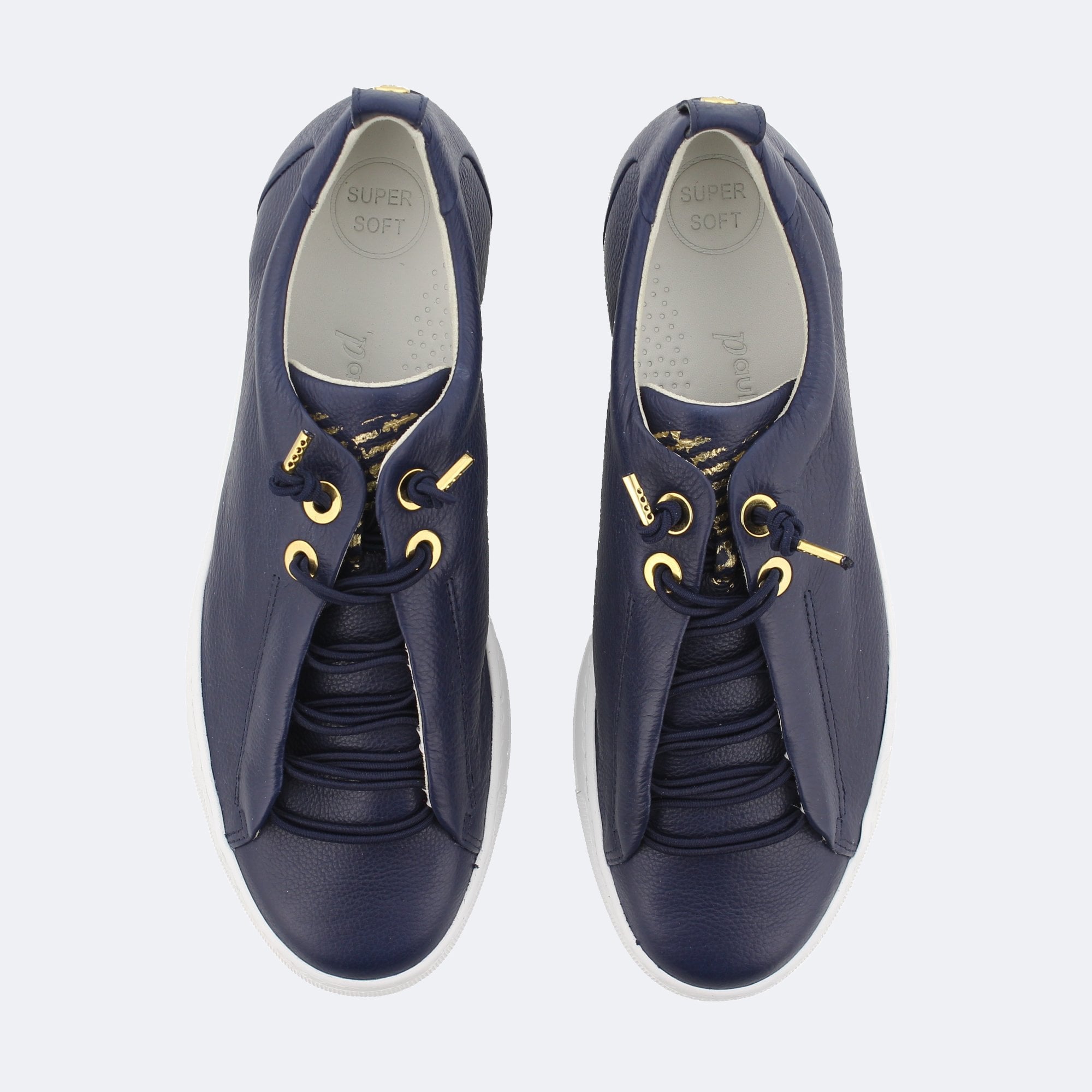 Elastic Lace Trainer - Navy