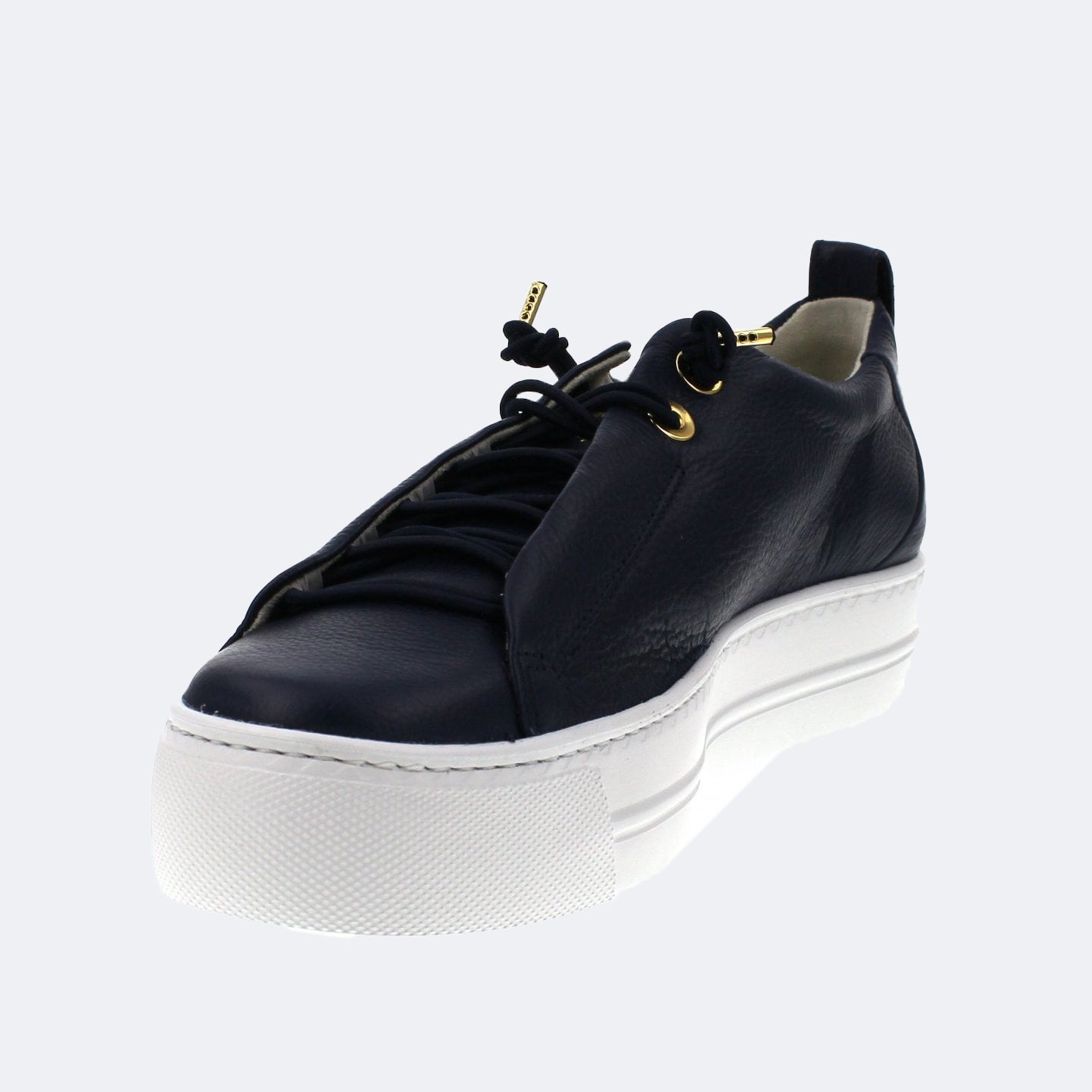 Elastic Lace Trainer - Navy