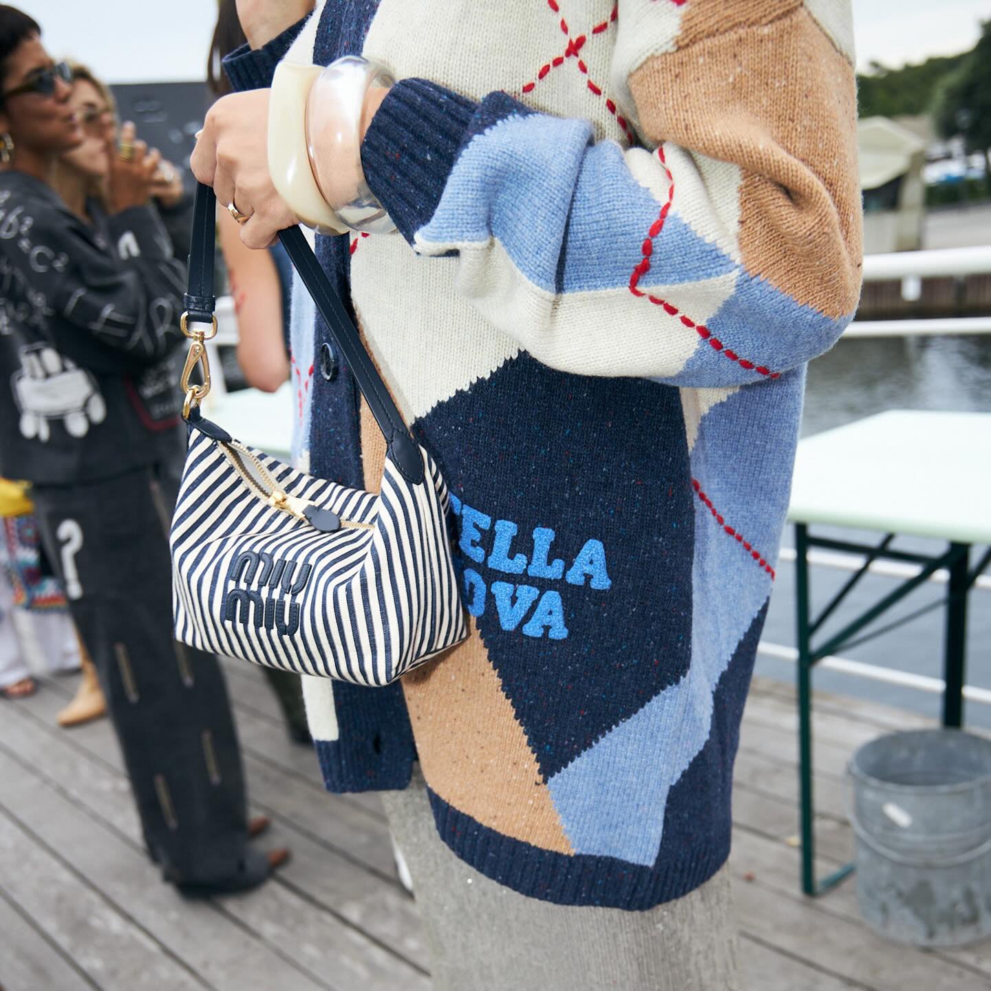 Oversized Cardigan In Wool Mix - Blue Sea