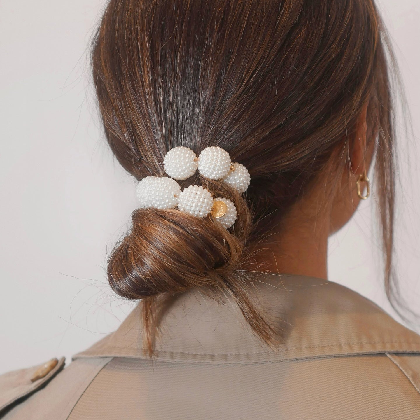 Textured Pearl Round Bobble - Pearl