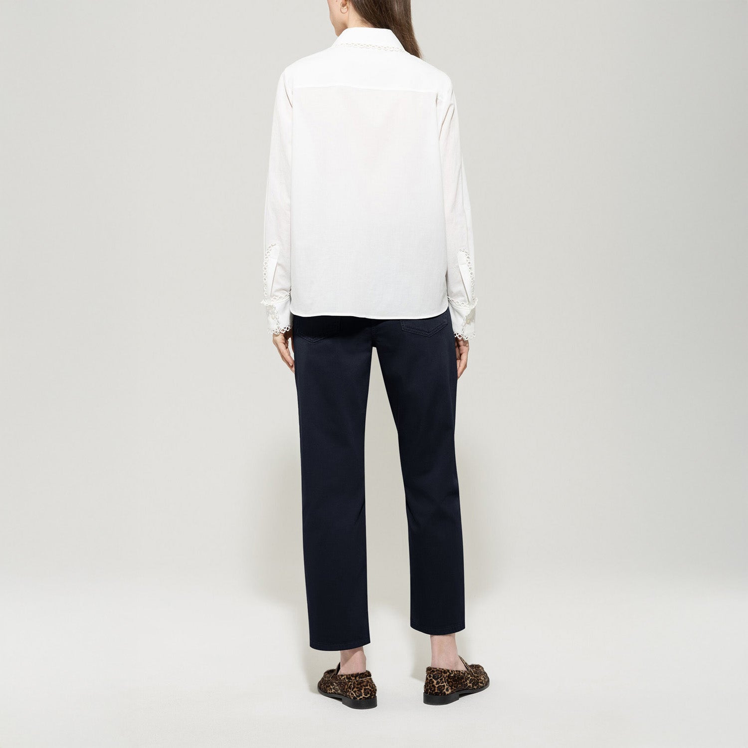 High Stretch Coloured Trousers - Dark Blue