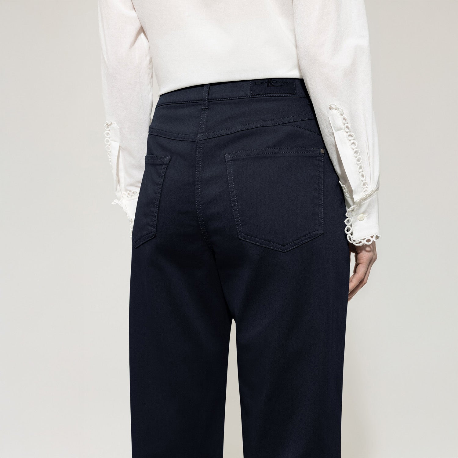 High Stretch Coloured Trousers - Dark Blue