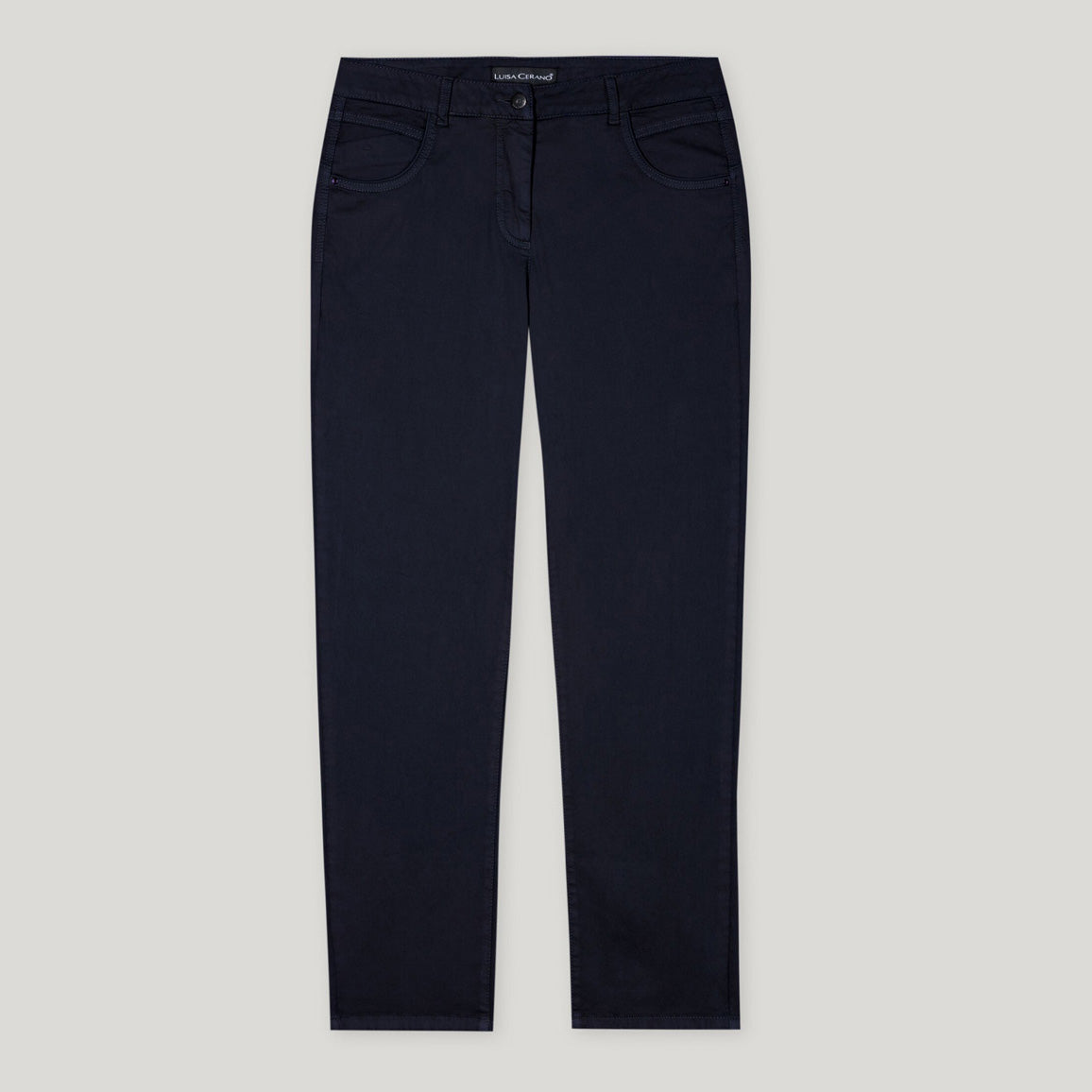 High Stretch Coloured Trousers - Dark Blue