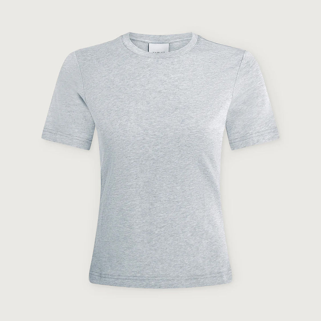 Regina Fitted Tee - Light Grey Marl