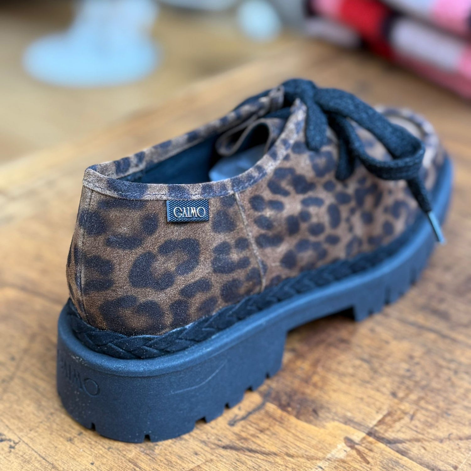 Candia Suede Lace Up Shoe - Animal Print