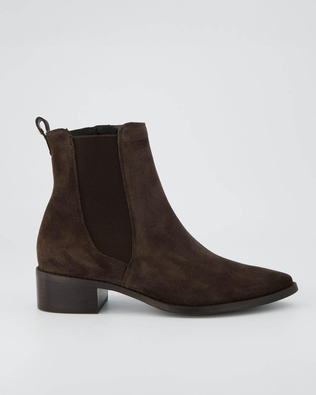 Pointed Suede Ankle Chelsea Boot - Mocca