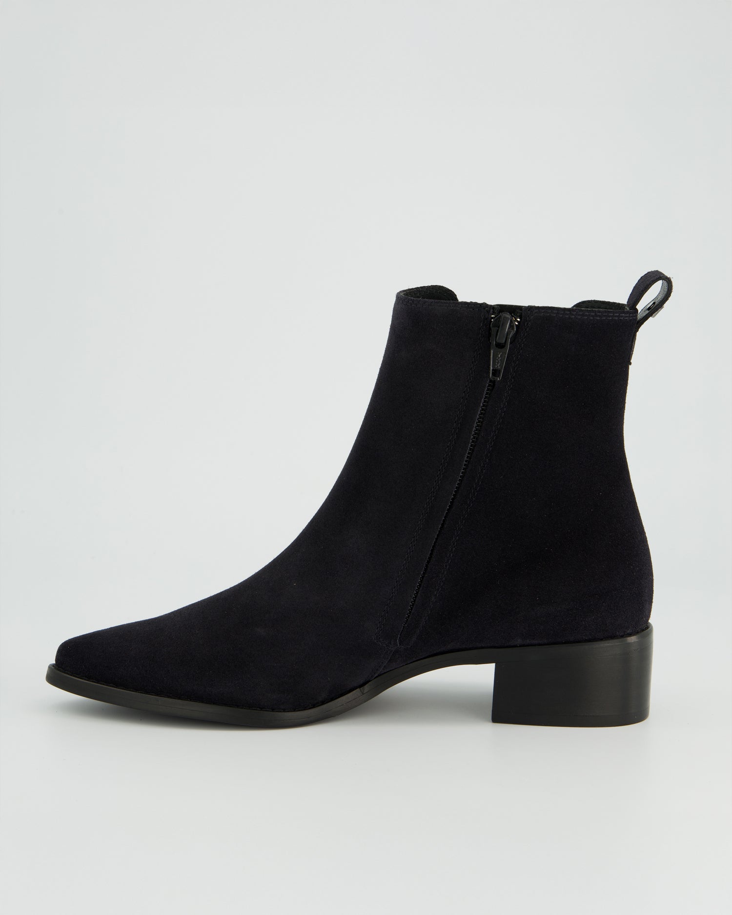 Pointed Suede Ankle Chelsea Boot - Navy