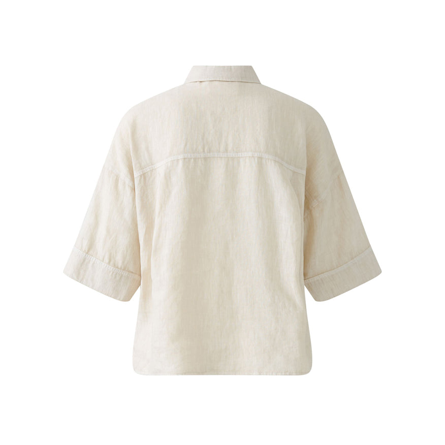 Short Sleeve Linen Shirt - Biscuit