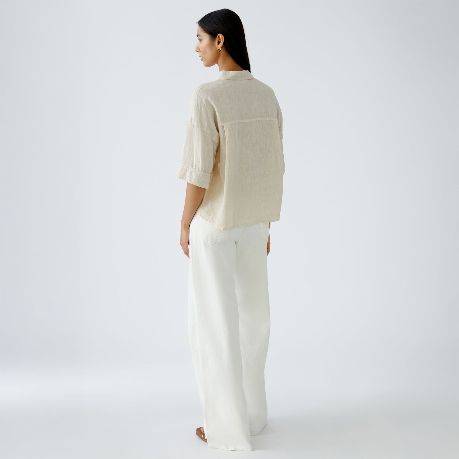 Short Sleeve Linen Shirt - Biscuit